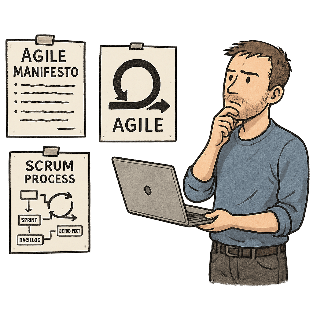 Developer pondering agile proccess