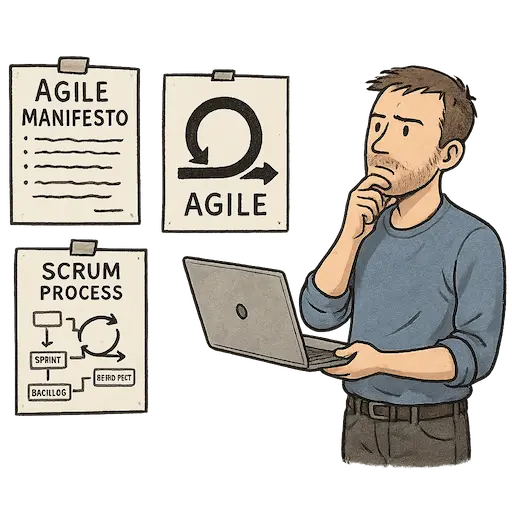 Developer pondering agile proccess