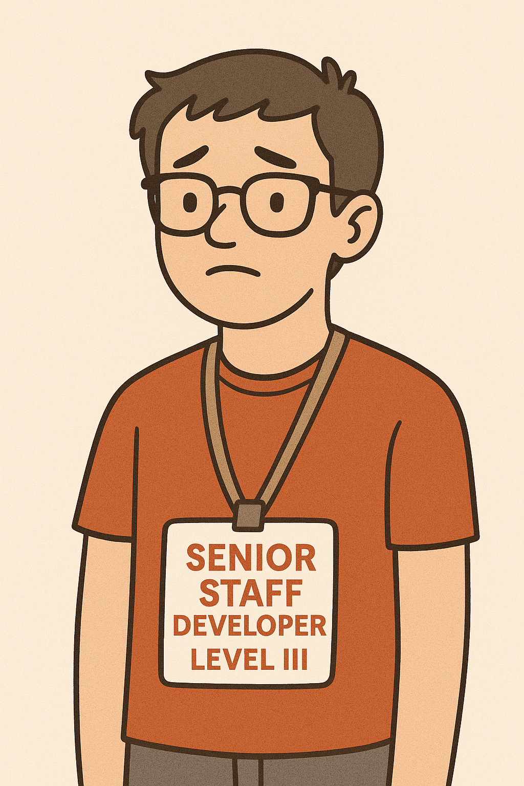 Young developer with ridiculously long senior job title