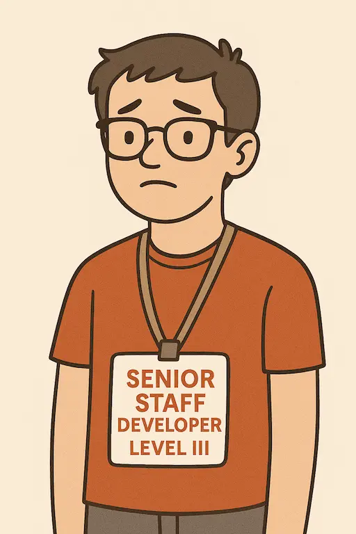 Young developer with ridiculously long senior job title